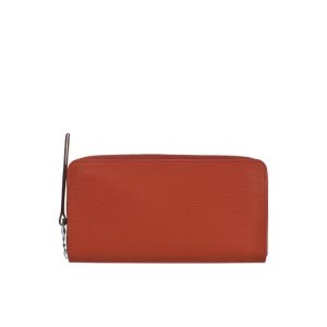 Carteras Longchamp Long With Zip Around Terracotta Lona Naranjas | 932478EMJ