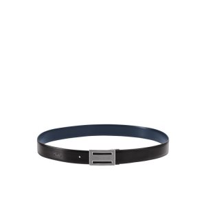 Cinturones Longchamp Cuero Negras Azul Marino | 362709CTM