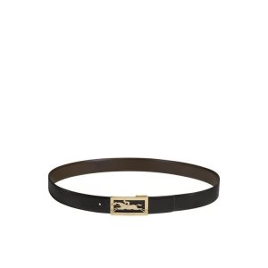 Cinturones Longchamp Cuero Negras Beige | 824153IMA