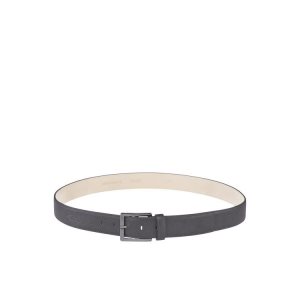 Cinturones Longchamp Gun Metal Cuero Gris | 520413PBC