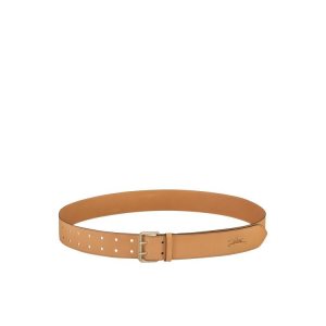 Cinturones Longchamp Vegetal Cuero Beige | 124087YVN