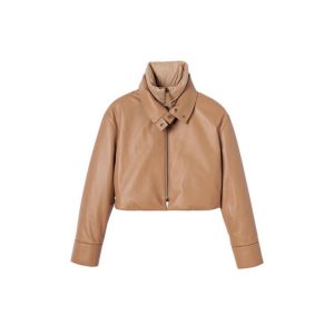 Coats & Jackets Longchamp Cuero Beige | 561837VHD