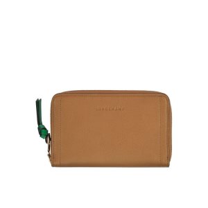 Compact Wallets Longchamp Cuero Negras | 974358NOC