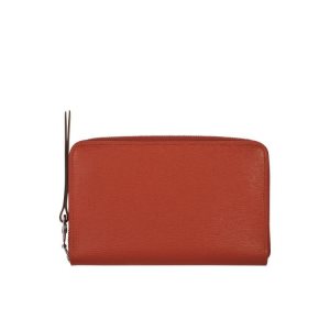 Compact Wallets Longchamp Terracotta Lona Naranjas | 873260QJX
