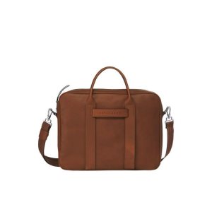 Document Holders Longchamp Briefcase M Cuero Marrones | 159423XIK