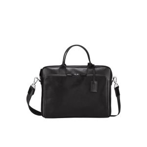 Document Holders Longchamp Briefcase M Cuero Negras | 617539ZXF