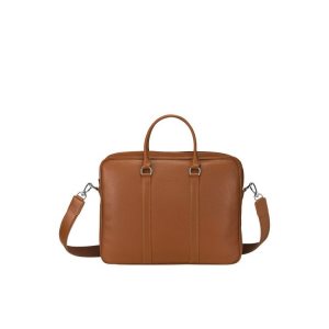 Document Holders Longchamp Briefcase S Caramel Cuero Marrones | 513928NWK