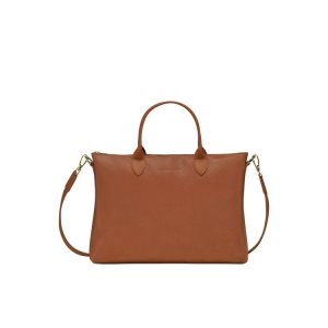 Document Holders Longchamp Briefcase S Caramel Cuero Marrones | 690745UIQ