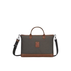 Document Holders Longchamp Briefcase S Lona Marrones | 985124MUX