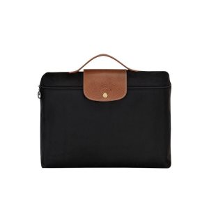 Document Holders Longchamp Briefcase S Recycled canvas Negras | 537021QYN