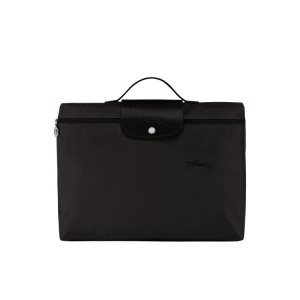Document Holders Longchamp Folder Recycled canvas Negras | 198423RMQ