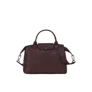 Handbags Longchamp M Cuero Burdeos | 687921XFE