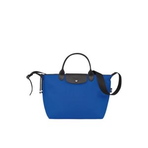 Handbags Longchamp M Recycled canvas Azules Oscuro | 432019VIA