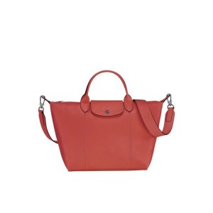 Handbags Longchamp M Terracotta Cuero Naranjas | 698305ZID
