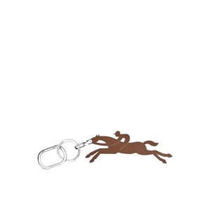 Key Rings Longchamp Cuero Marrones | 386752EOF