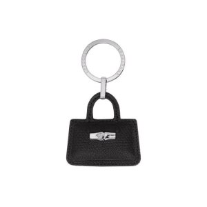 Key Rings Longchamp Cuero Negras | 098527WUE