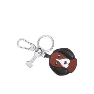 Key Rings Longchamp Dog Ring Cuero Marrones | 082519BLV