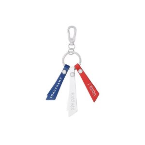 Key Rings Longchamp Flag Ring Cuero Azul Marino | 623958NXE