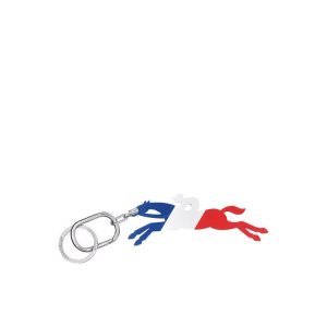 Key Rings Longchamp Horse Cuero Azul Marino | 439726UJB