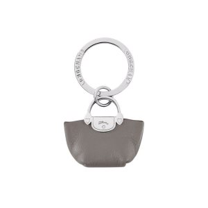 Key Rings Longchamp Pliage Turtledove Cuero Gris | 750829LIG
