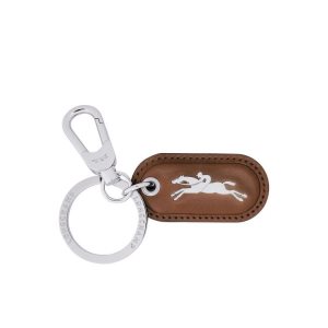 Key Rings Longchamp Ring Cuero Marrones | 392571NAG