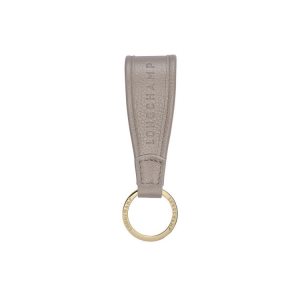 Key Rings Longchamp Turtledove Cuero Gris | 217634WSU