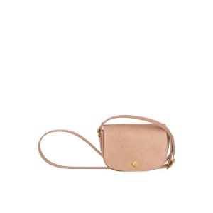 Mini Bags Longchamp Flowers Cuero Rosas Claro | 169350TSP