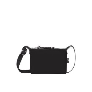 Mini Bags Longchamp Pouch Recycled canvas Negras | 147093HMG