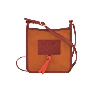 Mini Bags Longchamp Zipped S Saffron Cuero Naranjas | 795216ONR