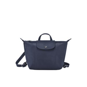 Mochilas Longchamp Cuero Azul Marino | 176283OAV