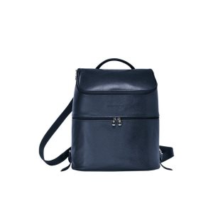 Mochilas Longchamp Cuero Azul Marino | 651782EGX