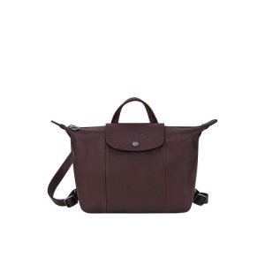 Mochilas Longchamp Cuero Burdeos | 916507IEC