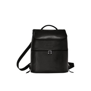 Mochilas Longchamp Cuero Negras | 375628NKY