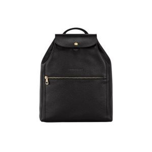 Mochilas Longchamp Cuero Negras | 803524QLZ