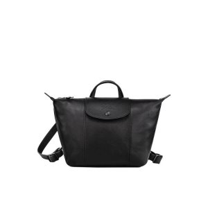 Mochilas Longchamp Cuero Negras | 917583KOZ
