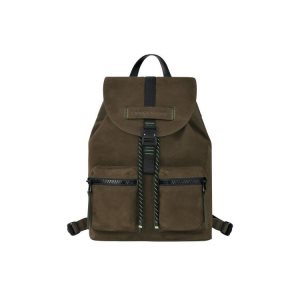 Mochilas Longchamp M Cuero Kaki | 536927KJD