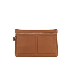 Neceser De Baño Longchamp Caramel Cuero Marrones | 873462TVE