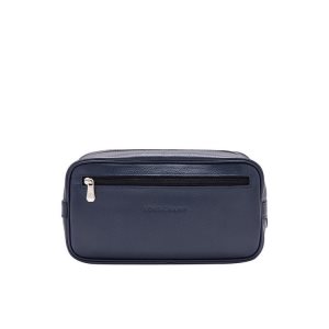 Neceser De Baño Longchamp Cuero Azul Marino | 946782KQM