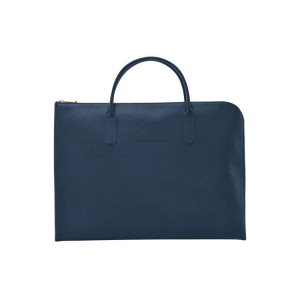 New Longchamp Briefcase S Cuero Azul Marino | 826074VJA