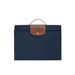 New Longchamp Briefcase S Recycled canvas Azul Marino | 816935YRT