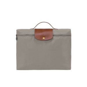 New Longchamp Briefcase S Turtledove Recycled canvas Gris | 542109JIN
