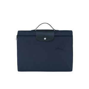 New Longchamp Folder Recycled canvas Azul Marino | 741580EHM