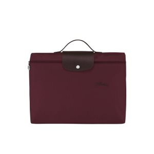 New Longchamp Folder Recycled canvas Burdeos | 592063JUD