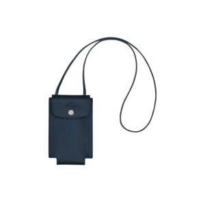 Phone Cases Longchamp With Encaje Cuero Azul Marino | 085129WPD