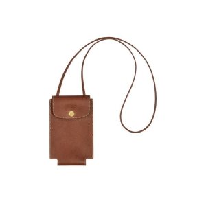Phone Cases Longchamp With Encaje Cuero Marrones | 369875SNB