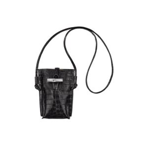 Phone Cases Longchamp With Encaje Cuero Negras | 786315NED