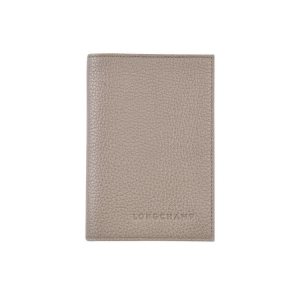 Pouches & Cases Longchamp Passport Cover Turtledove Cuero Gris | 207951UBO