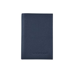 Pouches & Cases Longchamp Passport Cover Cuero Azul Marino | 285704CQI