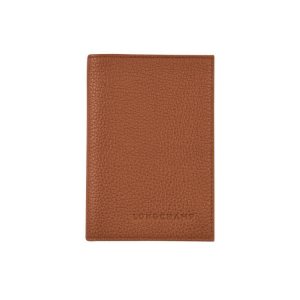 Pouches & Cases Longchamp Passport Cover Caramel Cuero Marrones | 463719KLS
