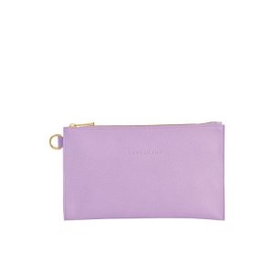 Pouches & Cases Longchamp Pouch Cuero Moradas | 748562PTE